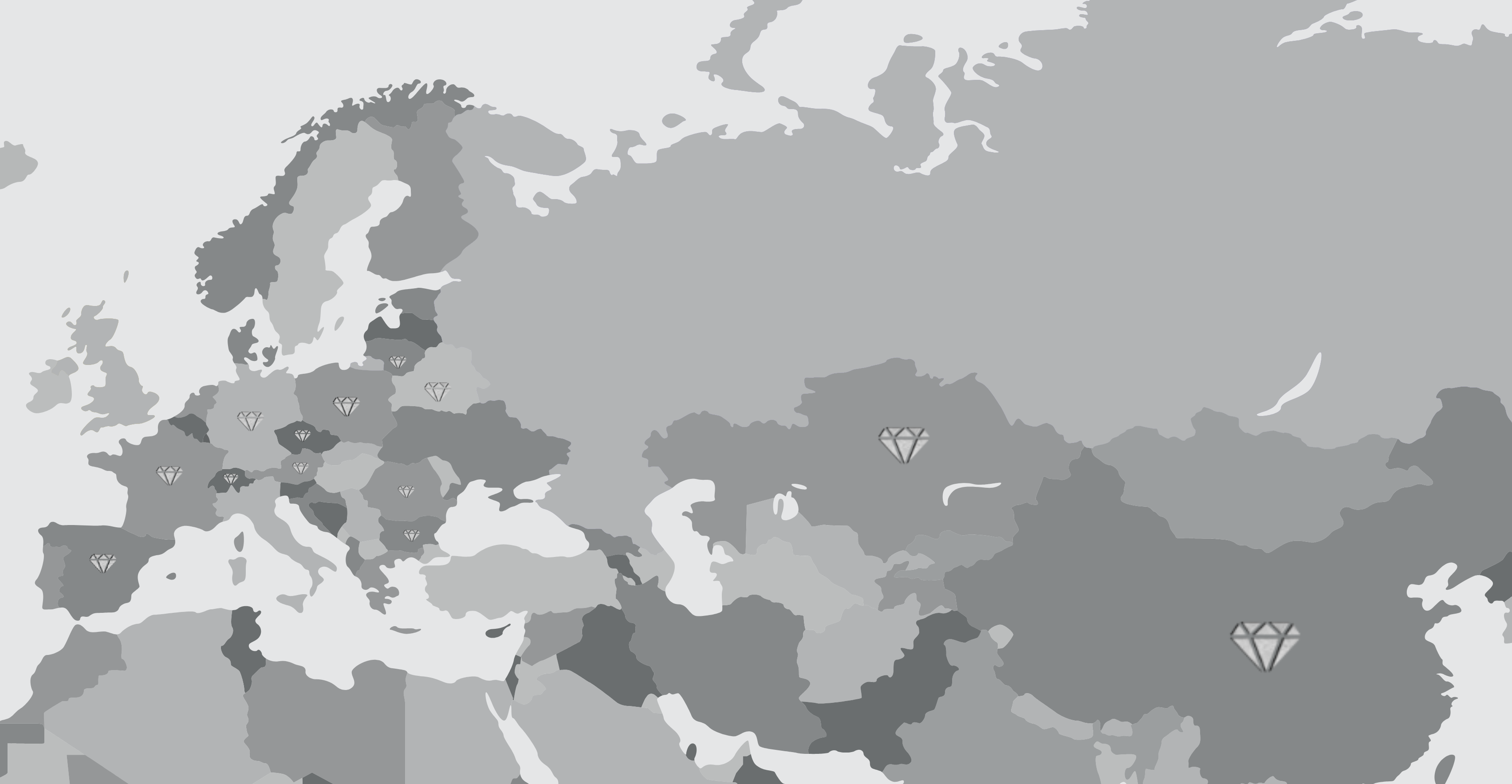 mapa z zaznaczonymi realizacjami